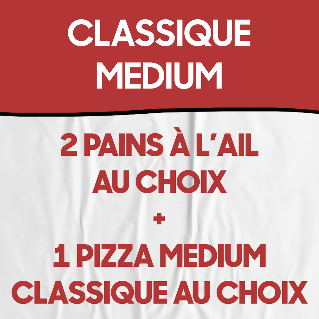 Klassisches Menü - Medium Pizza