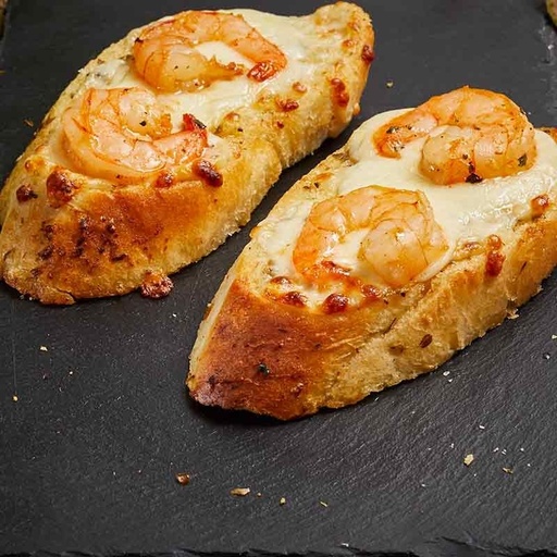 Garlic bread scampis